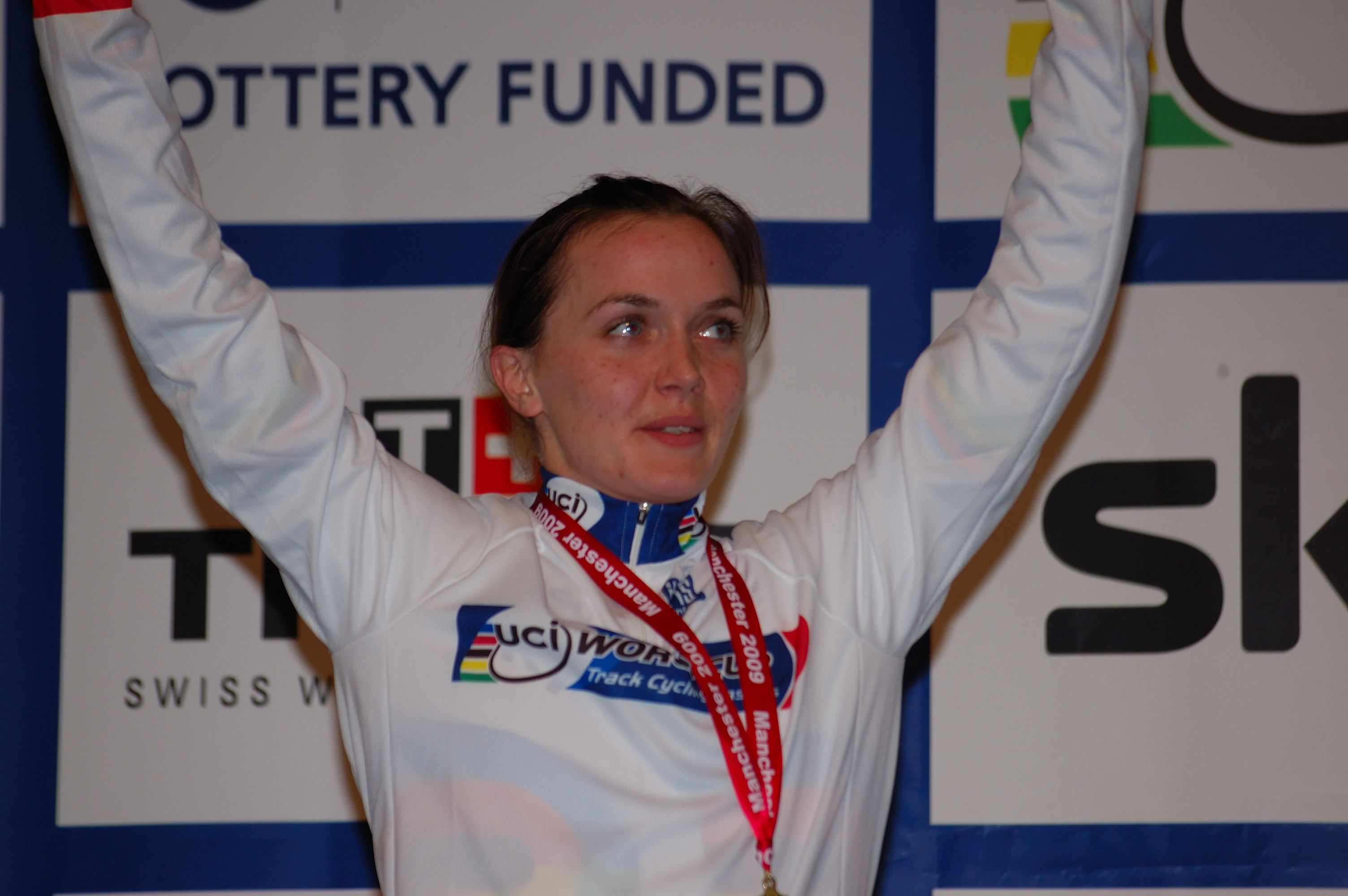 Victoria Pendleton Receives the UCI Track Cycling World Cup Leaders Jersey in 2009